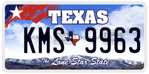KMS9963 license plate in Texas