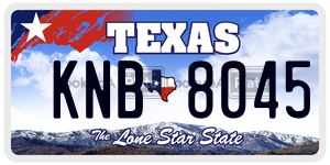 KNB8045 license plate in Texas