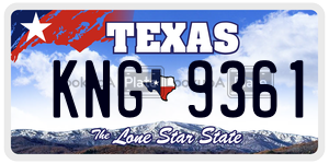 KNG9361 license plate in Texas