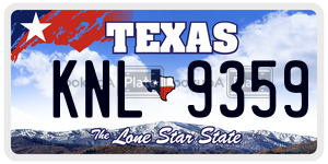KNL9359 license plate in Texas