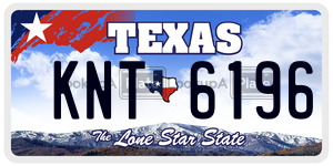 KNT6196 license plate in Texas