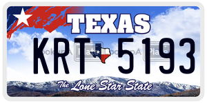 KRT5193 license plate in Texas