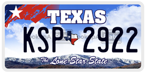 KSP2922 license plate in Texas
