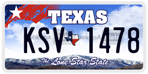 KSV1478 license plate in Texas