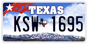 KSW1695 license plate in Texas