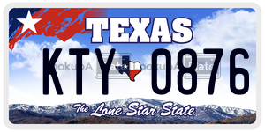 KTY0876 license plate in Texas