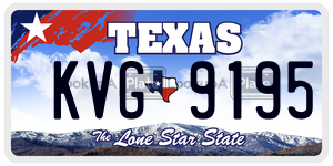 KVG9195  license plate in TX