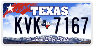 KVK7167 license plate in Texas