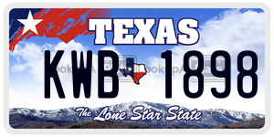 KWB1898  license plate in TX