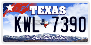 KWL7390 license plate in Texas