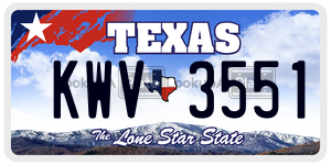 KWV3551 license plate in Texas