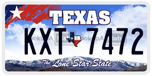 KXT7472 license plate in Texas