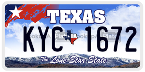 KYC1672  license plate in TX