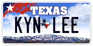 KYNLEE  license plate in TX
