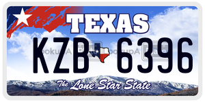 KZB6396 license plate in Texas