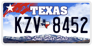 KZV8452 license plate in Texas