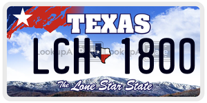 LCH1800 license plate in Texas