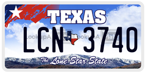 LCN3740 license plate in Texas