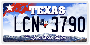 LCN3790 license plate in Texas