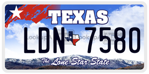 LDN7580 license plate in Texas
