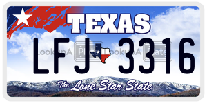 LFJ3316 license plate in Texas