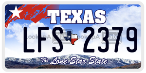 LFS2379 license plate in Texas