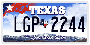 LGP2244  license plate in TX