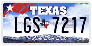 LGS7217 license plate in Texas