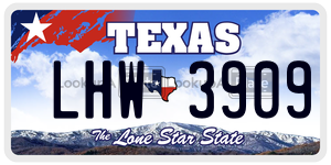 LHW3909 license plate in Texas