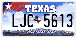 LJC5613 license plate in Texas