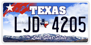 LJD4205 license plate in Texas