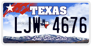 LJW4676  license plate in TX