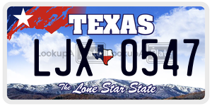 LJX0547 license plate in Texas