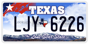 LJY6226 license plate in Texas