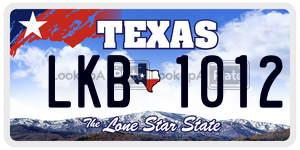 LKB1012 license plate in Texas