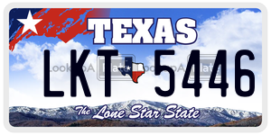 LKT5446  license plate in TX