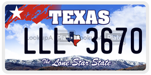 LLL3670  license plate in TX