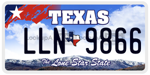 LLN9866  license plate in TX