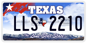 LLS2210 license plate in Texas
