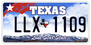 LLX1109 license plate in Texas
