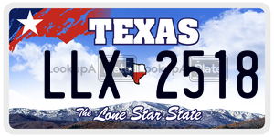 LLX2518 license plate in Texas