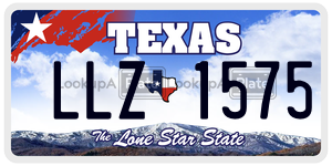 LLZ1575 license plate in Texas