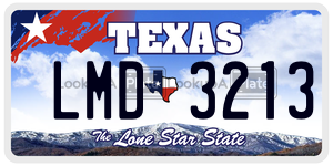 LMD3213 license plate in Texas