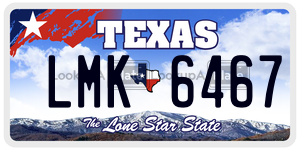 LMK6467 license plate in Texas