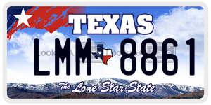 LMM8861 license plate in Texas
