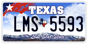 LMS5593 license plate in Texas