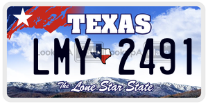 LMY2491 license plate in Texas