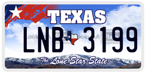 LNB3199 license plate in Texas