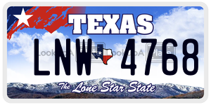 LNW4768 license plate in Texas