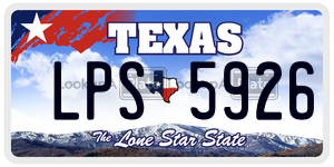 LPS5926 license plate in Texas